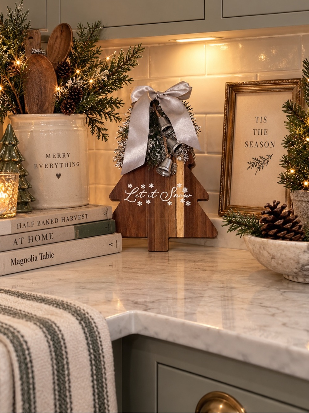 Wooden 'Let It Snow' Tree Decorative Accent - Neutral Holiday Decor